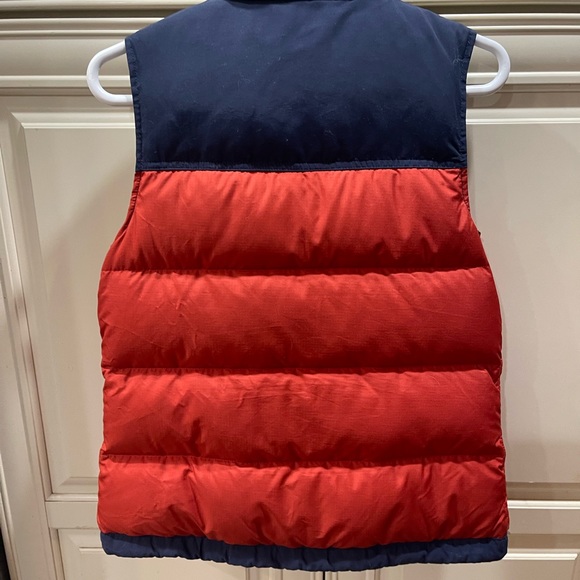 Woman’s LL BEAN DOWN Colorblock Quilted Vest Orange & Navy XS XXS (0-2) - Picture 2 of 6